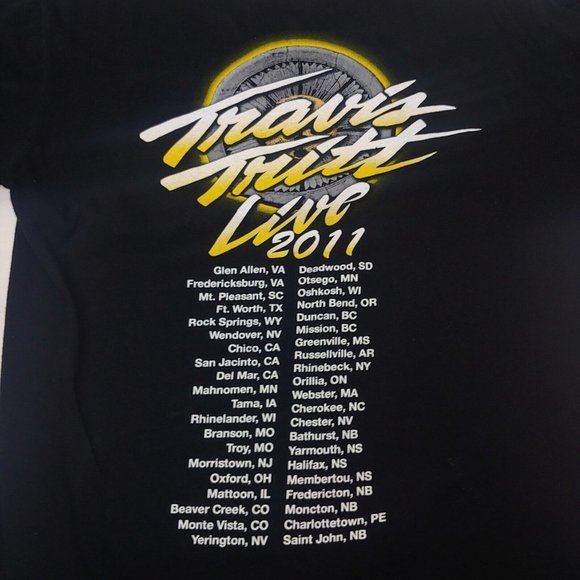 Travis Tritt Live Tour 2011 Men M T Shirt Black Country Music Graphic Dates EUC - Picture 4 of 5